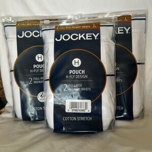 Jockey men’s full-rise midway briefs. (2pk) size L (36-38). 6 total pair bundle